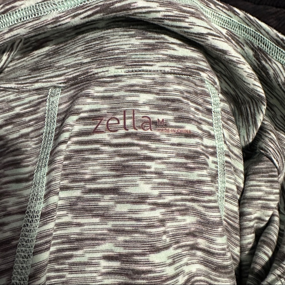 Zella Spacedye Mint Green & Black Quarter Zip Pull Over Athleisure Shirt - Picture 8 of 9